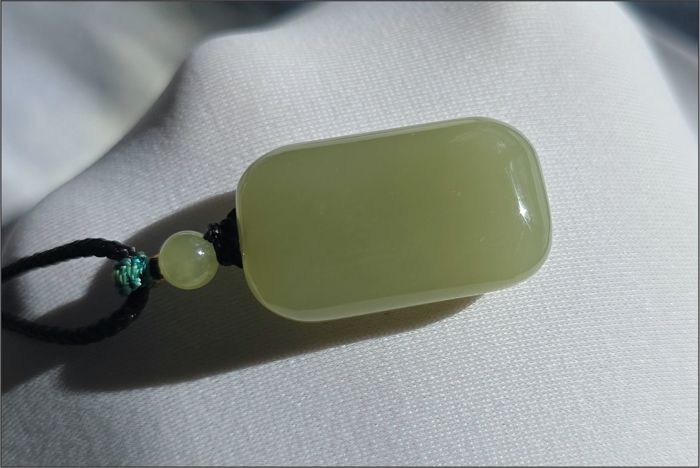 Certified Natural Yellowish-Green Nephrite Jade Wushi Pai Pendant | Peace Talisman | Small Plain Jade Pendant, 天然青黄玉无事牌吊坠