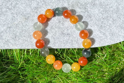11.5mm+, Certified High Quality Natural Multi-color Rabbit Hair Rutile Quartz Bracelet, Multi Rabbit Hair Quartz Bracelet, 天然彩兔水晶手串