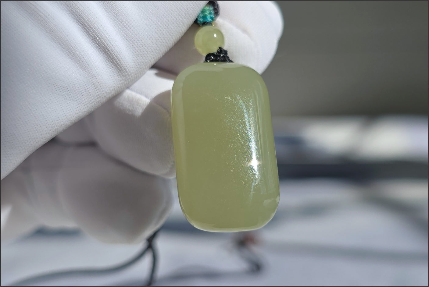 Certified Natural Yellowish-Green Nephrite Jade Wushi Pai Pendant | Peace Talisman | Small Plain Jade Pendant, 天然青黄玉无事牌吊坠