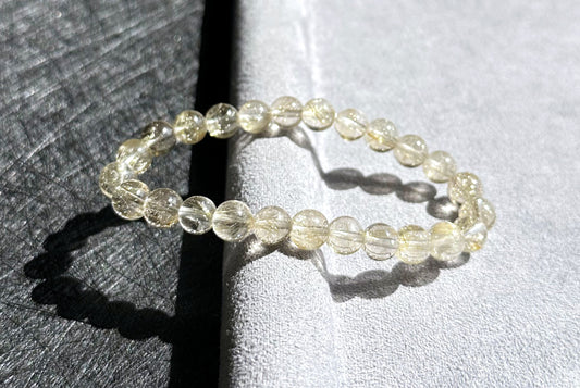 7.5mm+, Certified Natural Silver Rutilated Quartz Bracelet, Venus silver rutilated quartz bracelet, 天然小众维纳斯魔鬼银发晶手串