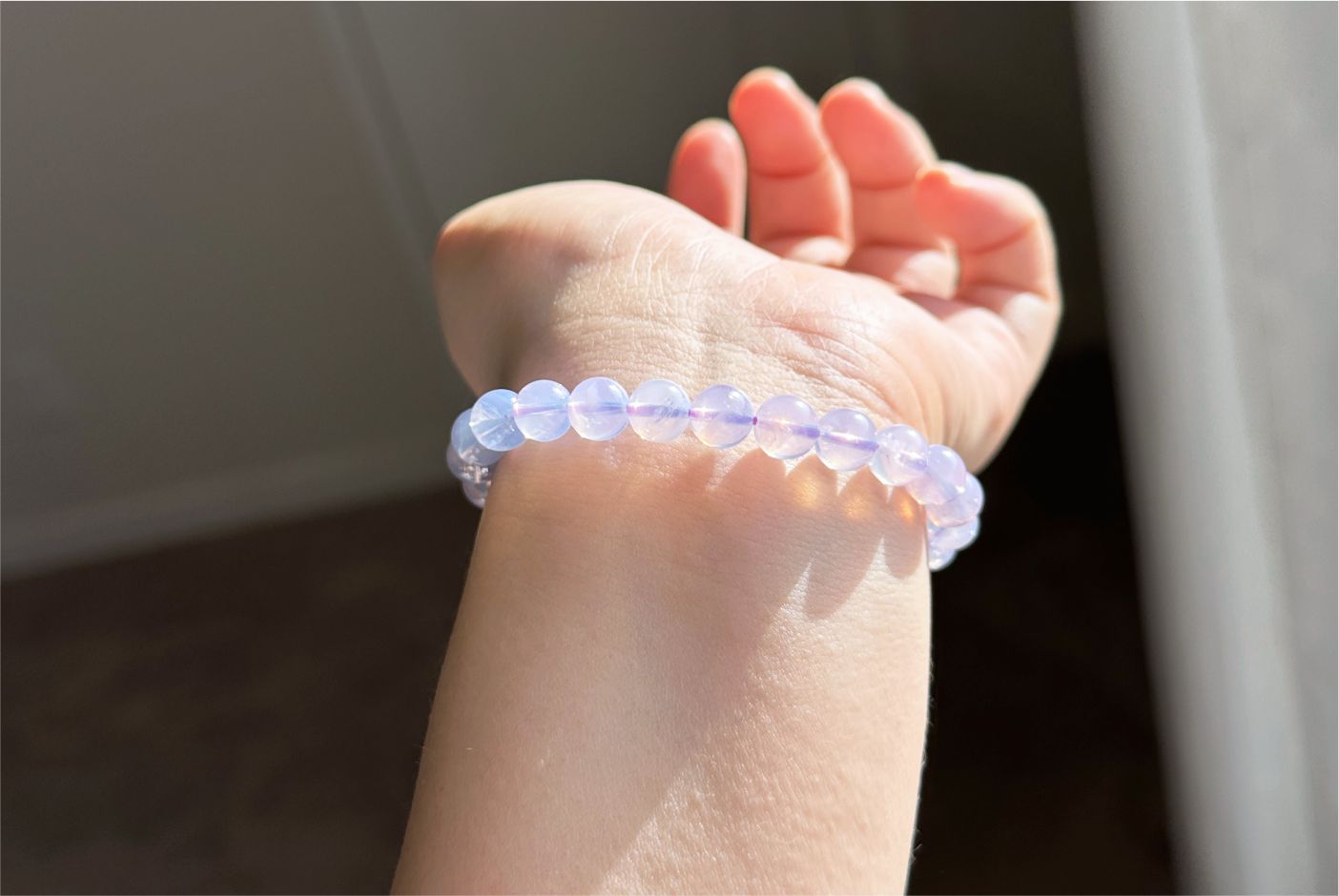 8mm, Certified Natural Lavender Moon Quartz Bracelet, Natural Lavender Quartz Bracelet,天然薰衣草紫玉晶手串
