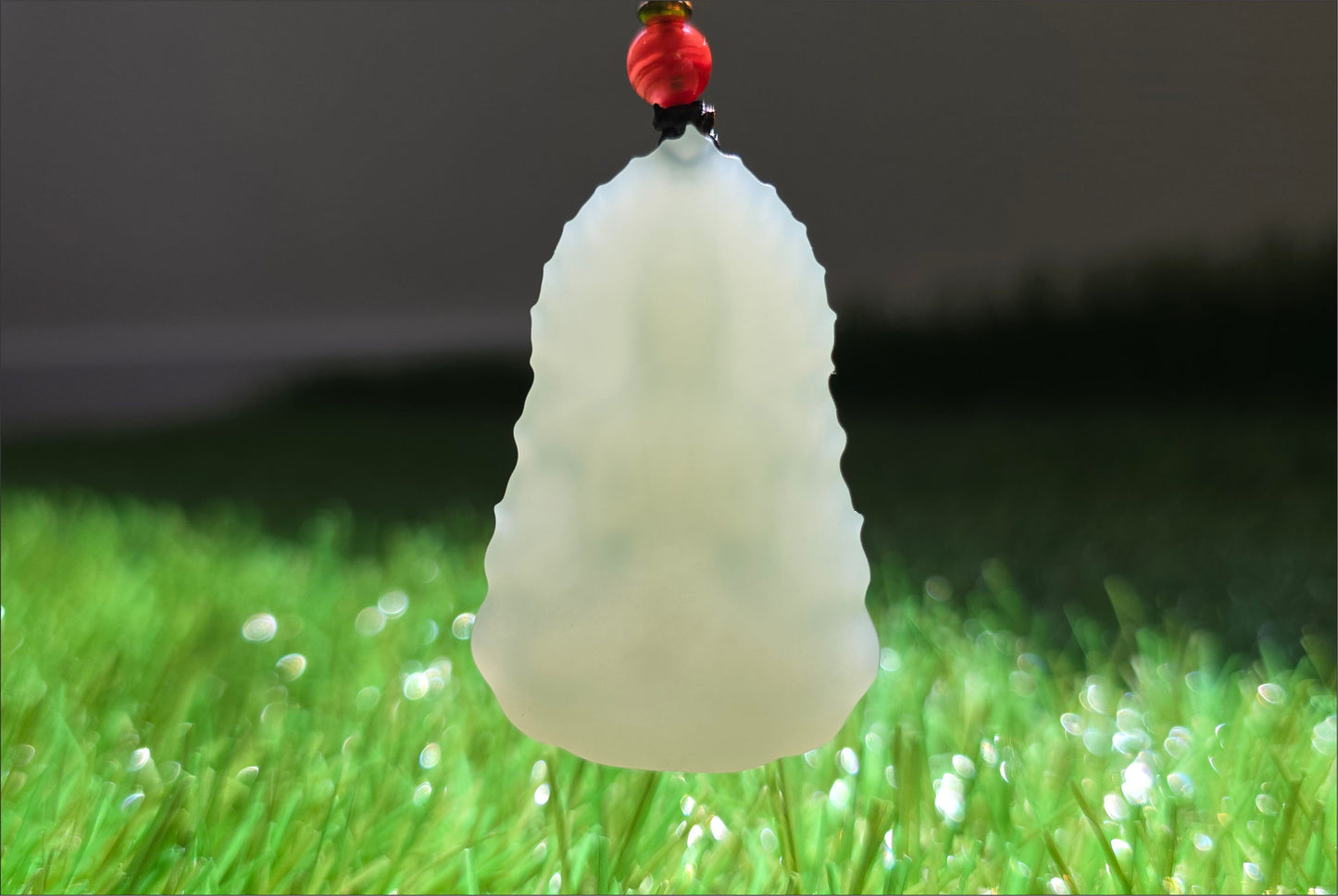 Certified Natural Qingshui Nephrite Jade Carved Guanyin Pendant, 天然晴水和田玉观音吊坠