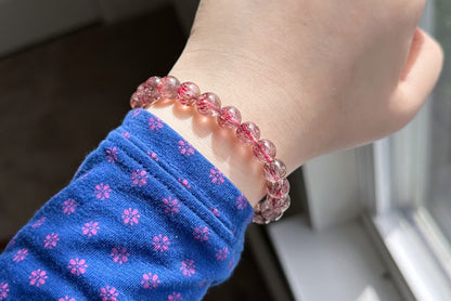 8.5mm+, Certified Natural Top Grade Red Super Seven Crystal Beads Bracelet, Seven 7 Lepidocrocite Quartz Bracelet, 天然收藏级红超七手串