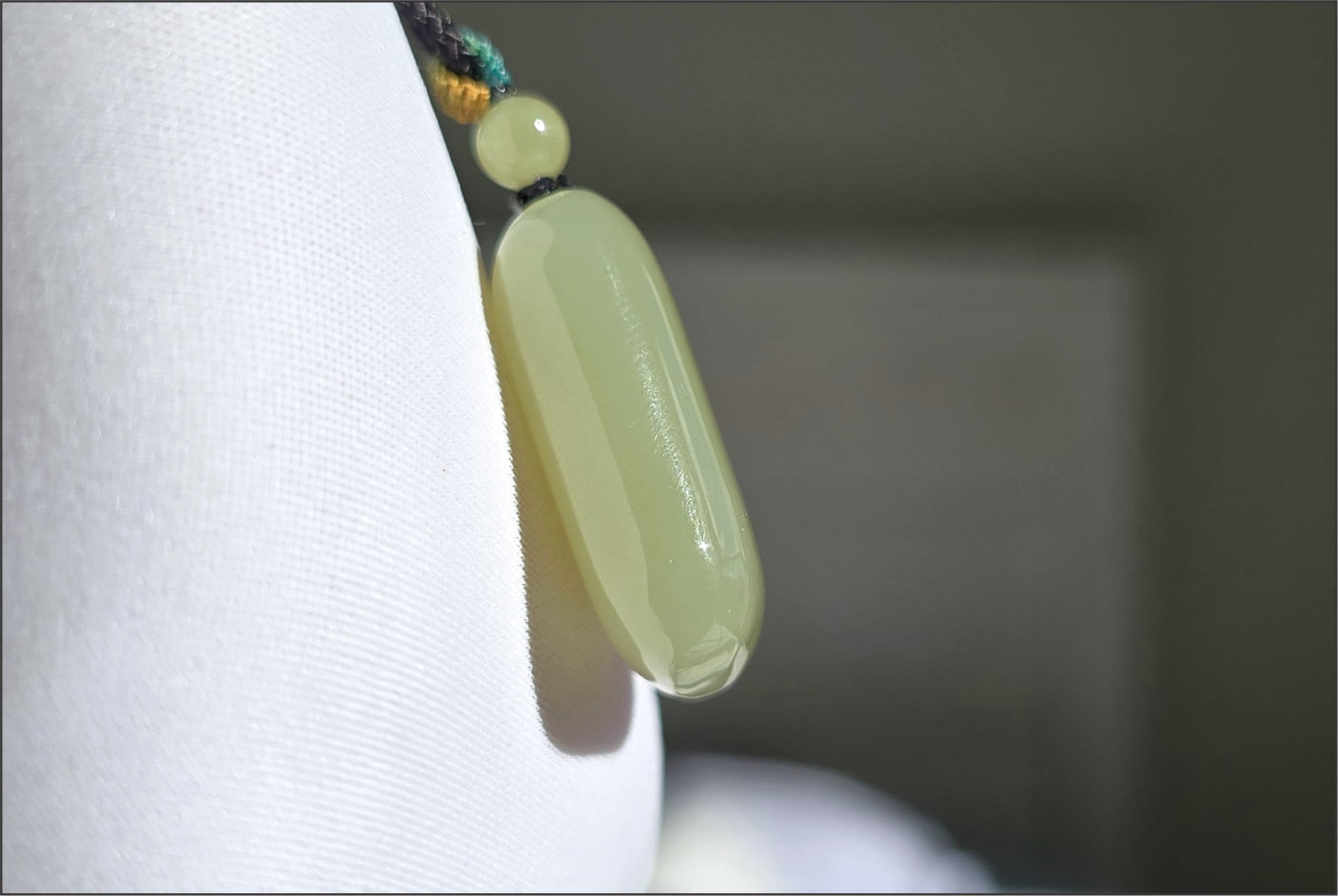 Certified Natural Yellowish-Green Nephrite Jade Wushi Pai Pendant | Peace Talisman | Small Plain Jade Pendant, 天然青黄玉无事牌吊坠