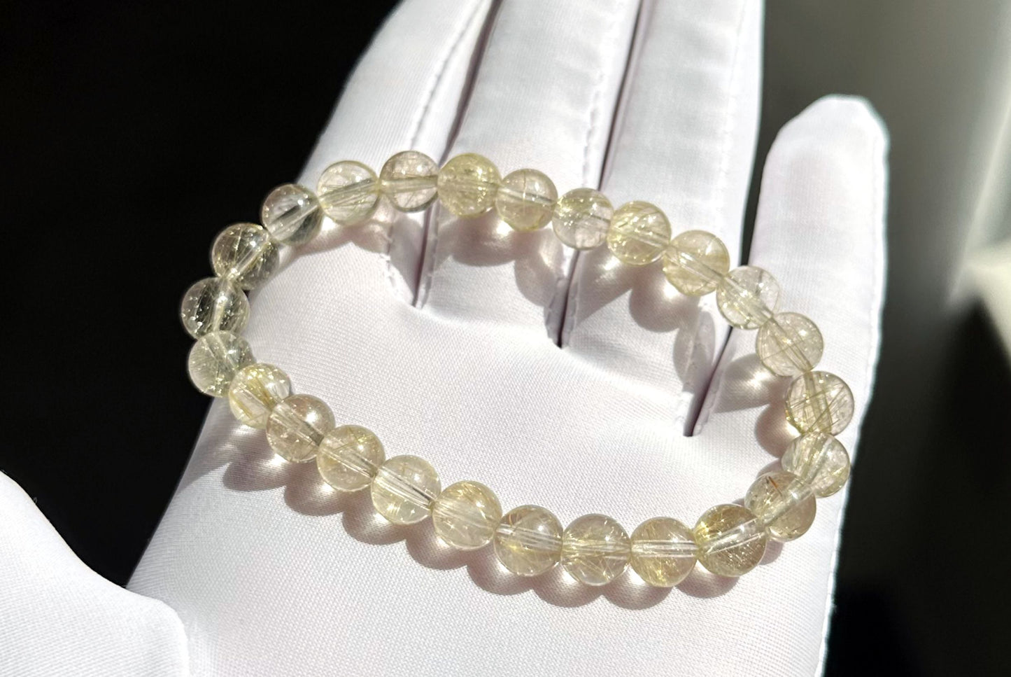 7.5mm+, Certified Natural Silver Rutilated Quartz Bracelet, Venus silver rutilated quartz bracelet, 天然小众维纳斯魔鬼银发晶手串