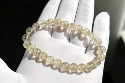 7.5mm+, Certified Natural Silver Rutilated Quartz Bracelet, Venus silver rutilated quartz bracelet, 天然小众维纳斯魔鬼银发晶手串