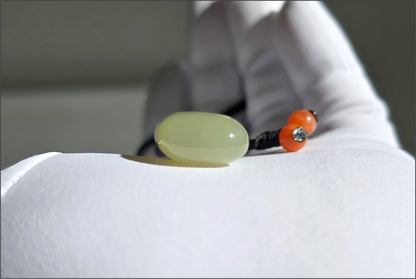 Certified Natural Yellowish-Green Nephrite Jade Wushi Pai Pendant | Peace Talisman | Small Plain Jade Pendant, 天然青黄玉无事牌吊坠