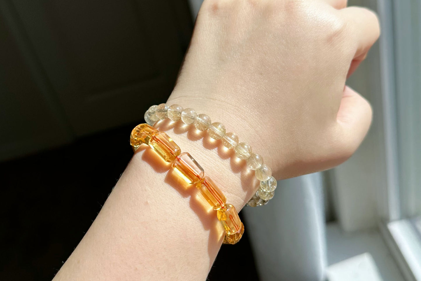 7.5mm+, Certified Natural Silver Rutilated Quartz Bracelet, Venus silver rutilated quartz bracelet, 天然小众维纳斯魔鬼银发晶手串