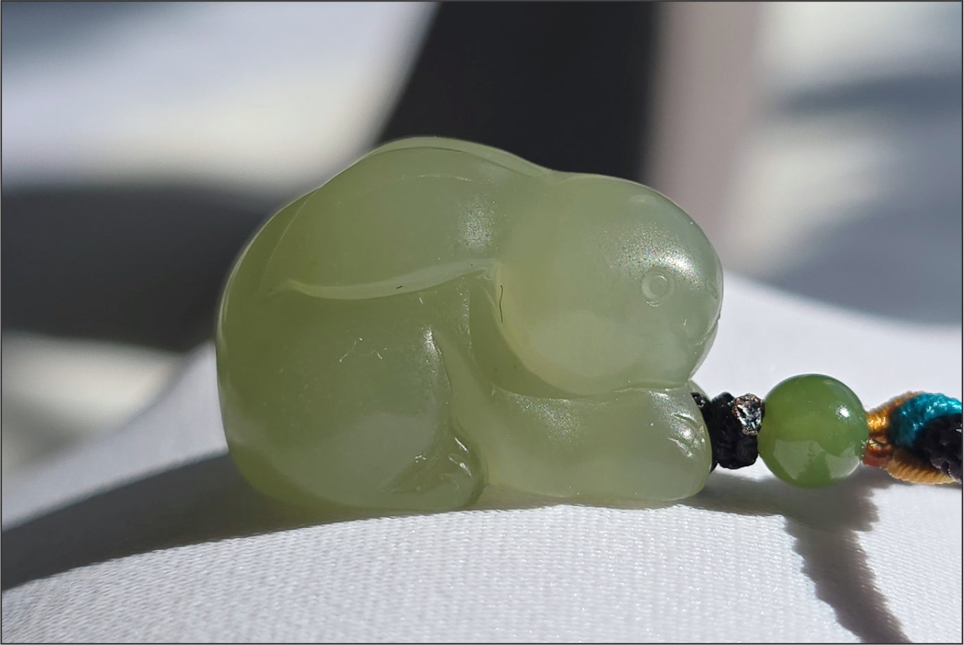 Certified Natural Lake-Green Nephrite Jade Carved Little Rabbit Pendant | Handcrafted Jade | High-Quality Icy Jade Charm,天然冰湖水绿软玉小兔子吊坠