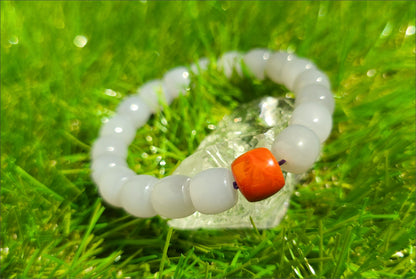 10mm, Certified Natural High Quality Smoky Purple Nephrite Jade and Nanhong Agate Beads Bracelet, 天然烟紫和田玉配南红手串