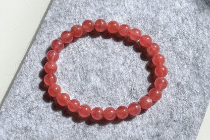 7mm+, Certified High Grade Untreated Icy Natural Argentina Rhodochrosite Bracelet, Rhodochrosite bracelet, 天然阿根廷红纹石手串