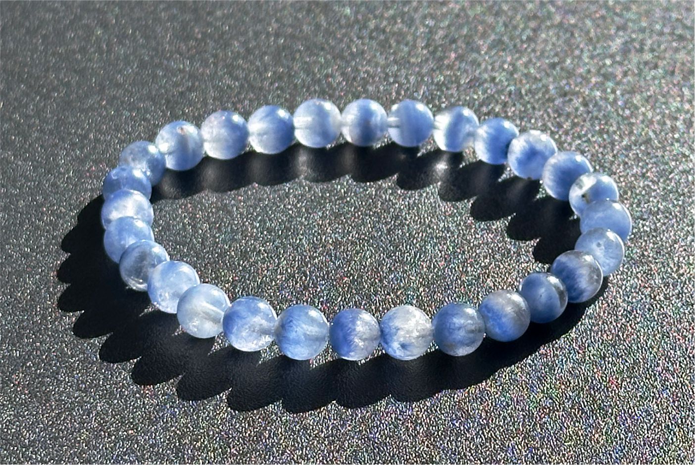 6.5mm+, Certified Rare Find Natural Treasure Bowl inclusion Blue Dumortierite Beads Bracelet, 天然收藏级聚宝盆蓝线石蓝绒晶手串