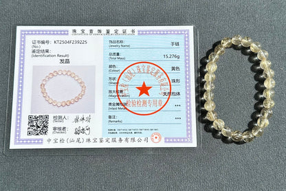 7.5mm+, Certified Natural Silver Rutilated Quartz Bracelet, Venus silver rutilated quartz bracelet, 天然小众维纳斯魔鬼银发晶手串