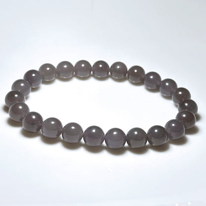 8mm, Certified Natural High Quality Smoky Purple Nephrite Jade Beads Bracelet, 天然烟紫和田玉手串