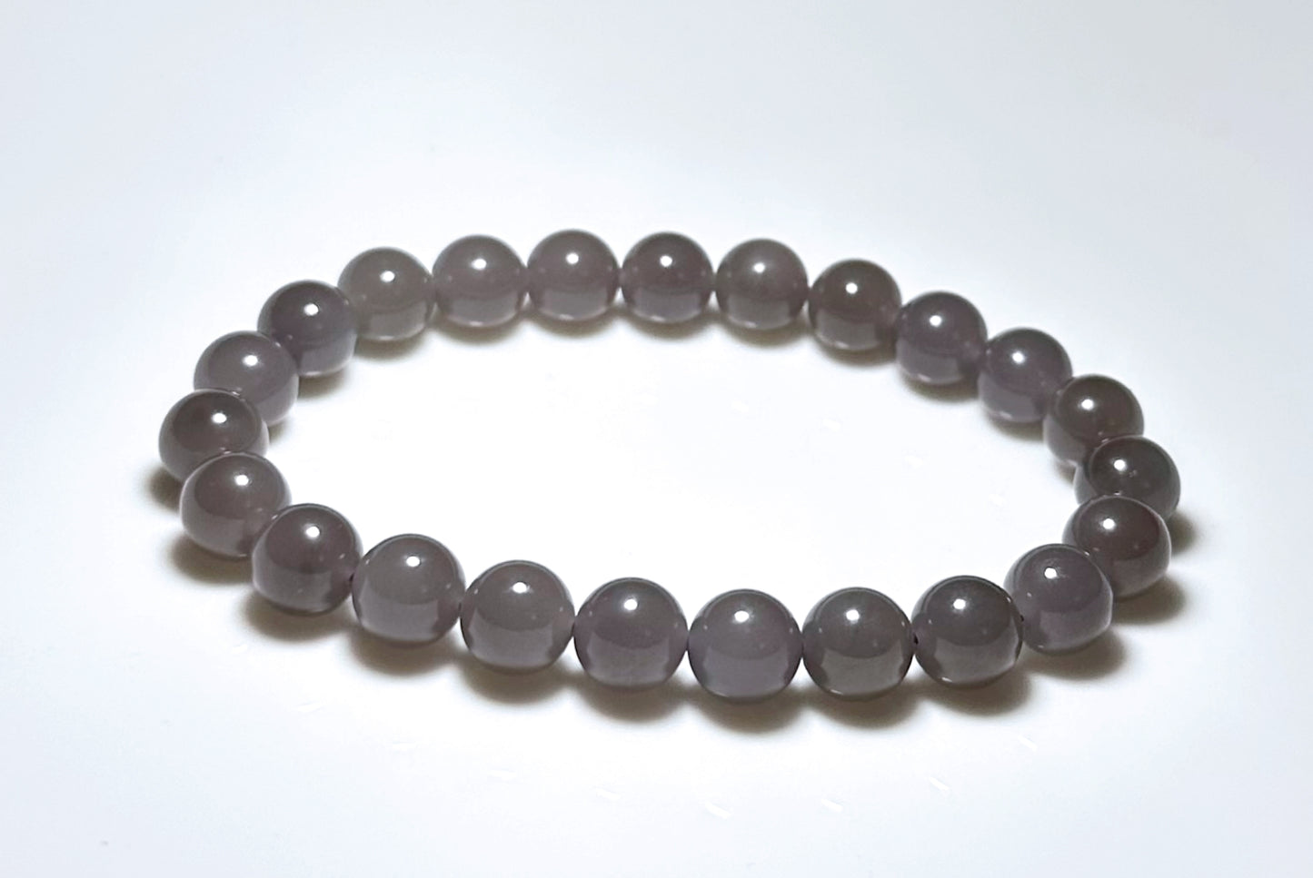 8mm, Certified Natural High Quality Smoky Purple Nephrite Jade Beads Bracelet, 天然烟紫和田玉手串