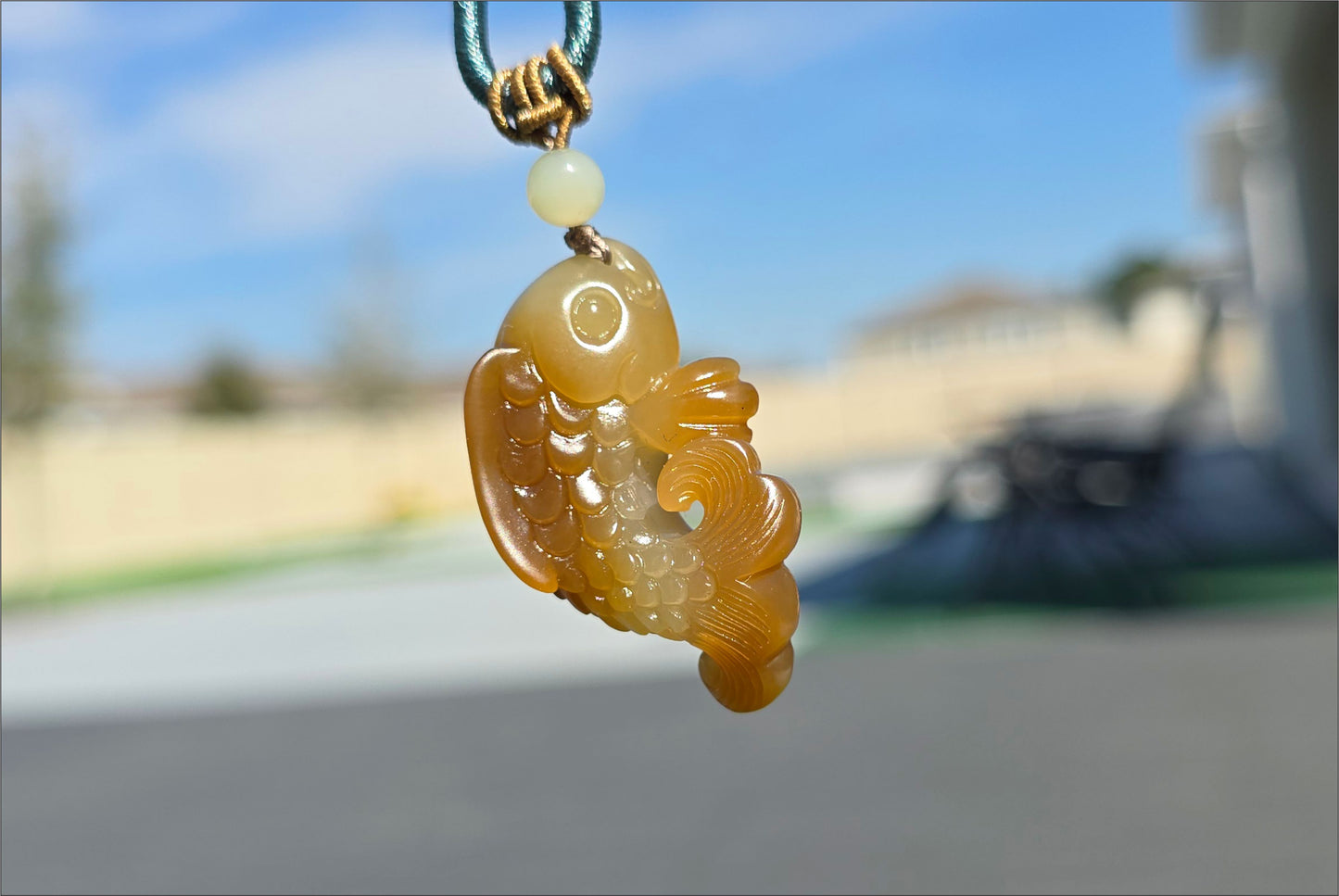 Certified Natural High Quality Sugar Brown and White Nephrite Jade Hand-Carved Koi Fish Pendant, 天然且末糖白和田玉苏工手工雕刻锦鲤吊坠