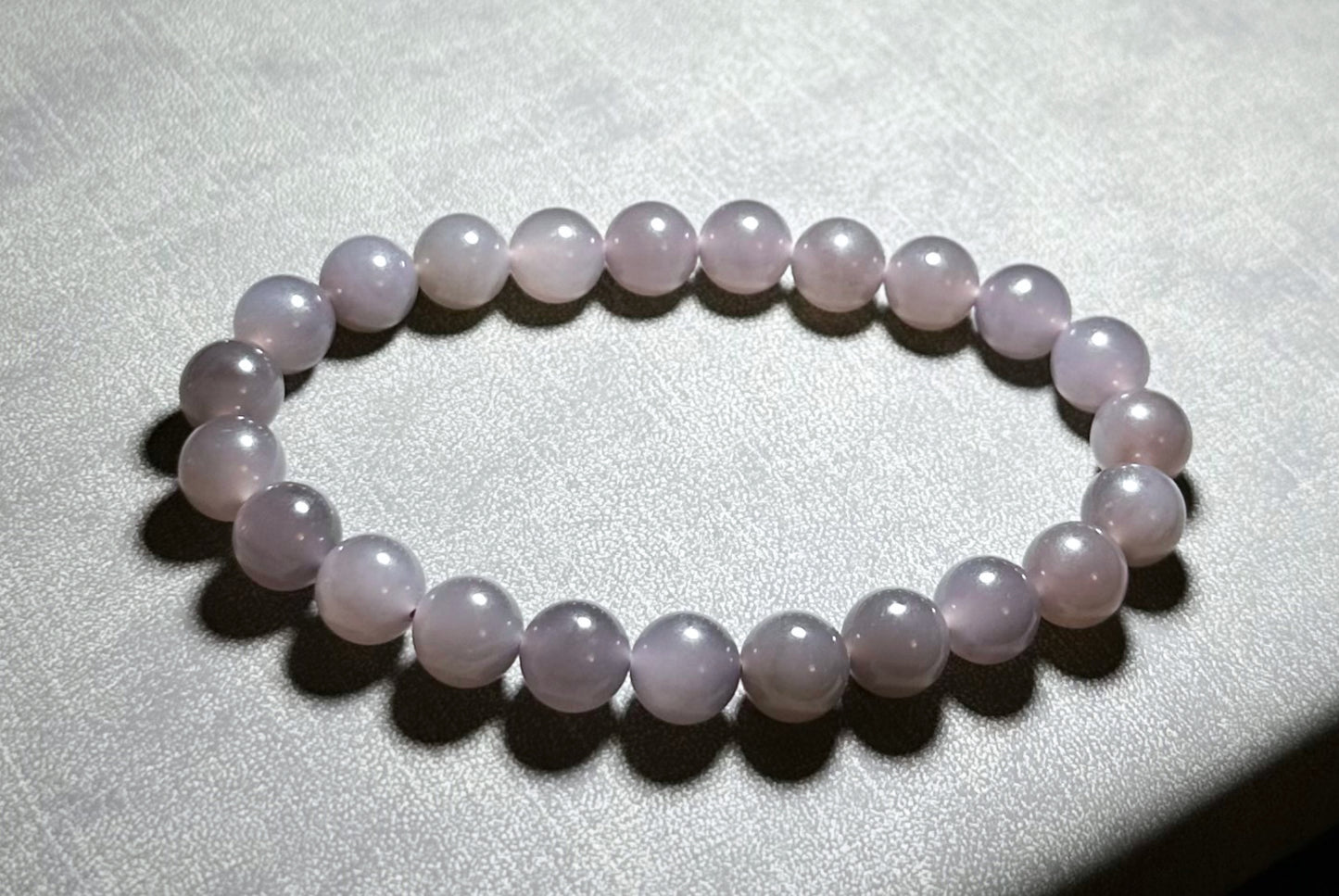 8mm, Certified Natural High Quality Smoky Purple Nephrite Jade Beads Bracelet, 天然烟紫和田玉手串