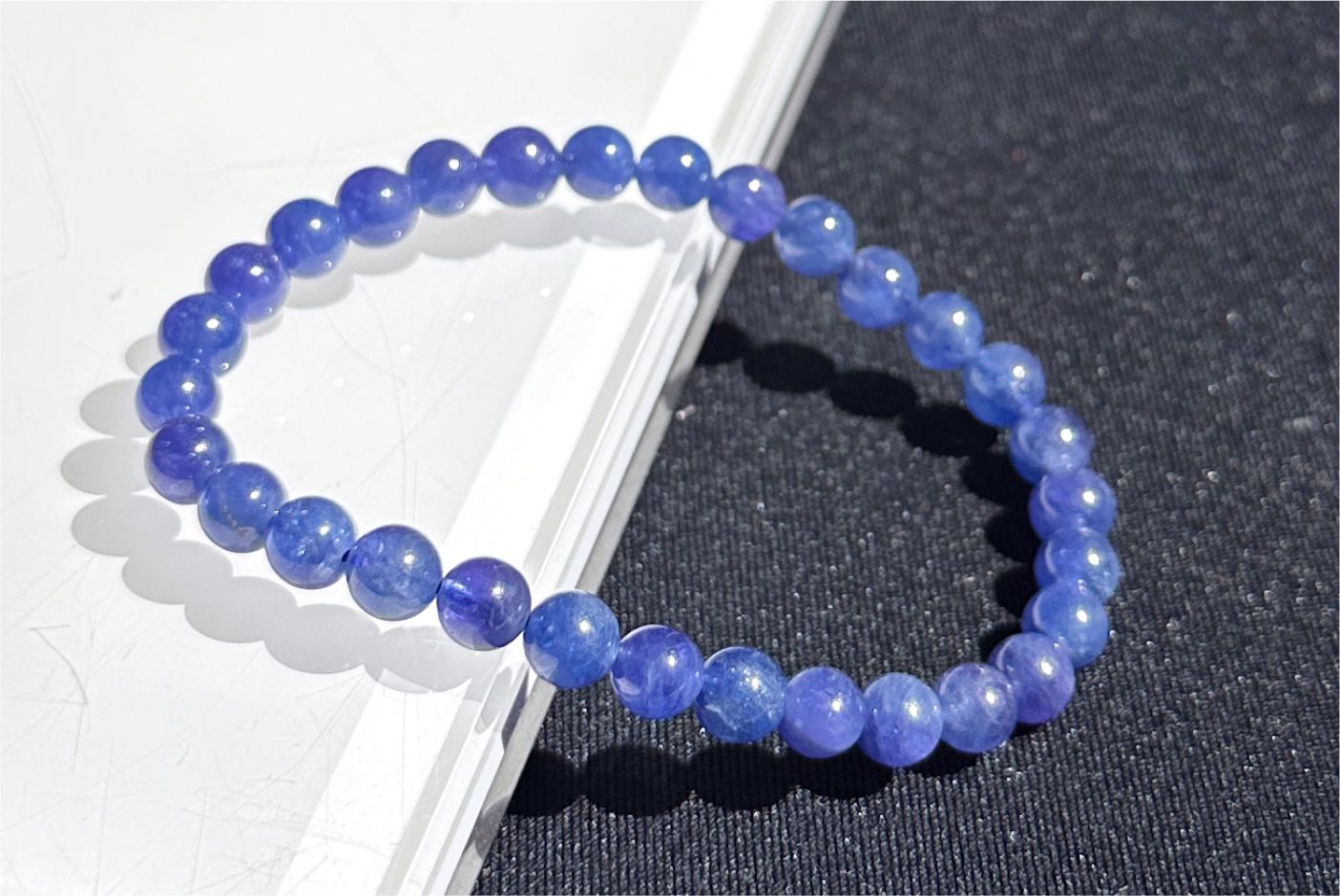 6mm+, Certified Natural High Grade Vivid Violet-Blue Tanzanite bracelet, Natural Blue Tanzanite Beads bracelet, 天然收藏级浓艳蓝紫色坦桑石手串