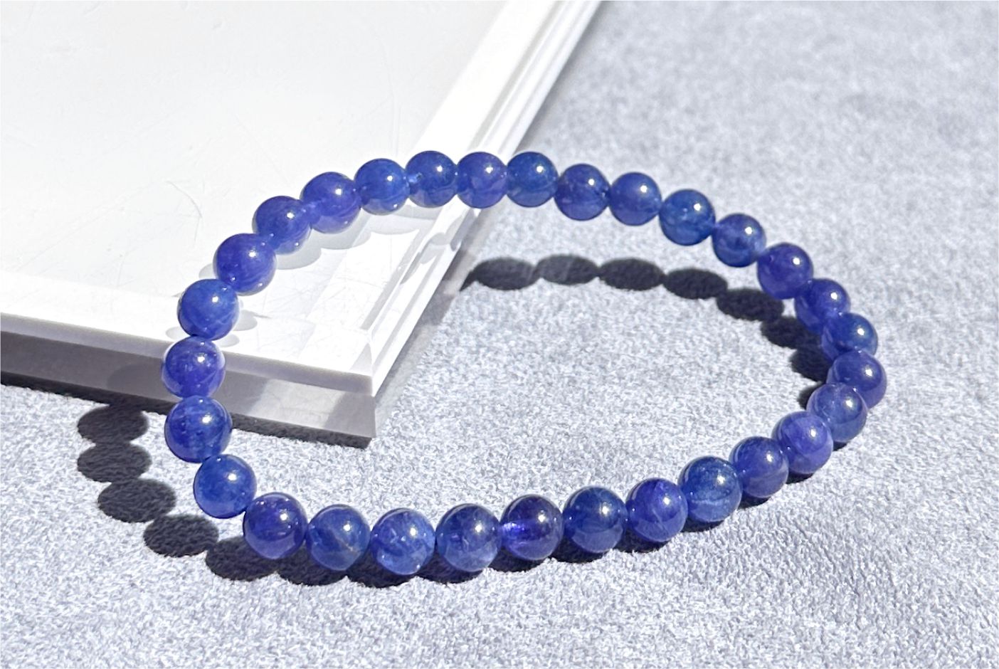 6mm+, Certified Natural High Grade Vivid Violet-Blue Tanzanite bracelet, Natural Blue Tanzanite Beads bracelet, 天然收藏级浓艳蓝紫色坦桑石手串