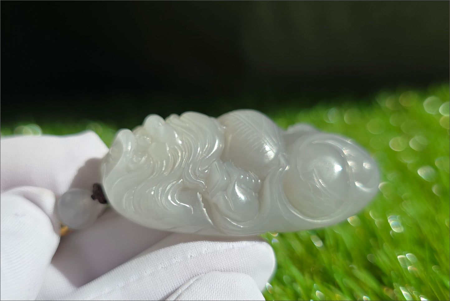 Certified Natural Qinghai Smoky Gray and White Nephrite Jade Hand-Carved Zhong Kui Pendant,天然烟灰和田玉手工雕刻钟馗吊坠