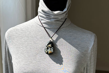 Certified Natural Loulan Tricolor Nephrite Jade Hand-Carved Lotus and Koi Fish Pendant, 天然楼兰三色和田玉手工雕刻莲花鱼吊坠