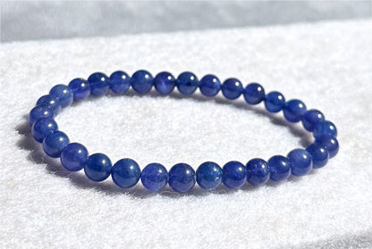 6mm+, Certified Natural High Grade Vivid Violet-Blue Tanzanite bracelet, Natural Blue Tanzanite Beads bracelet, 天然收藏级浓艳蓝紫色坦桑石手串