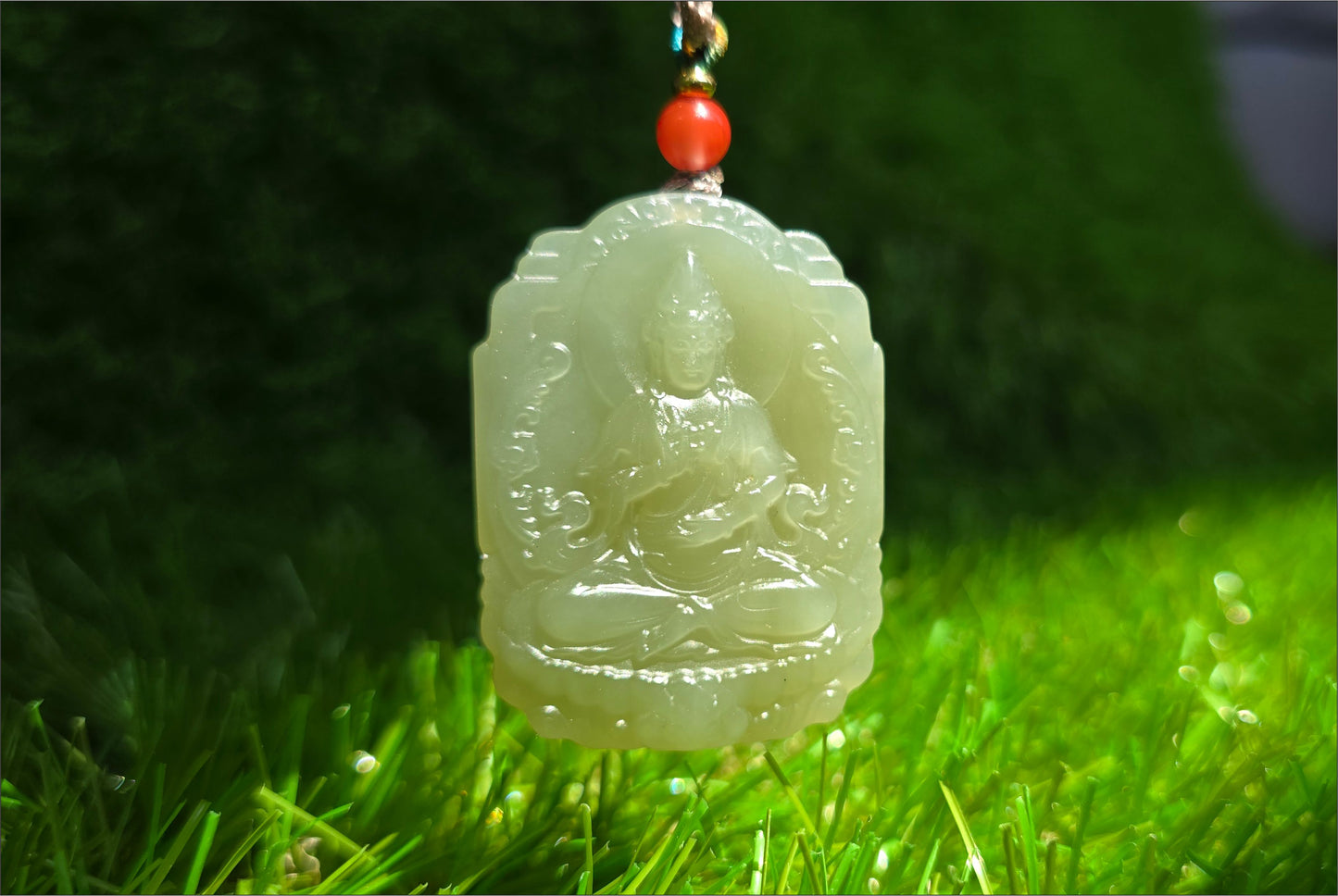 Certified Natural Qingshui Nephrite Jade Carved Guanyin Pendant, 天然晴水和田玉观音吊坠