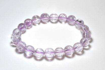 9mm+, Certified Natural High Grade Icy Transparent Cat Eye Kunzite Bracelet, Genuine Kunzite Stretch Bracelet. 天然拉丝猫眼高冰紫锂辉手串
