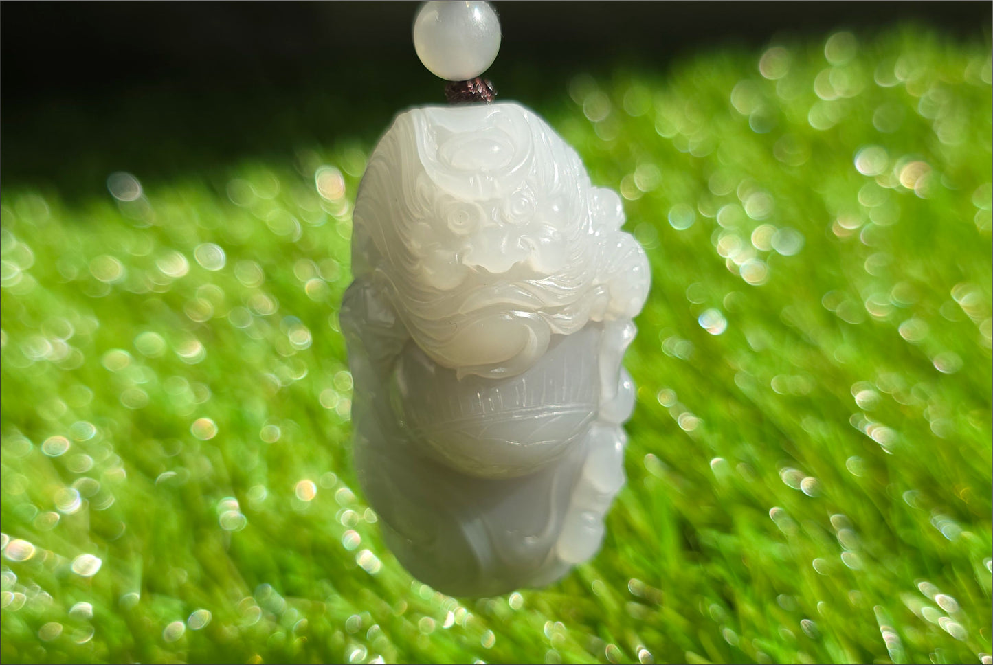 Certified Natural Qinghai Smoky Gray and White Nephrite Jade Hand-Carved Zhong Kui Pendant,天然烟灰和田玉手工雕刻钟馗吊坠