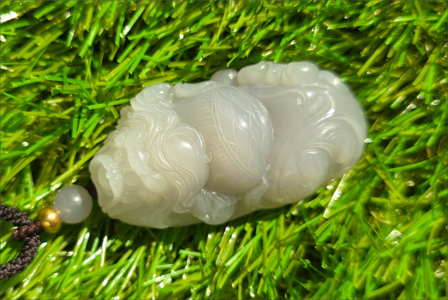 Certified Natural Qinghai Smoky Gray and White Nephrite Jade Hand-Carved Zhong Kui Pendant,天然烟灰和田玉手工雕刻钟馗吊坠