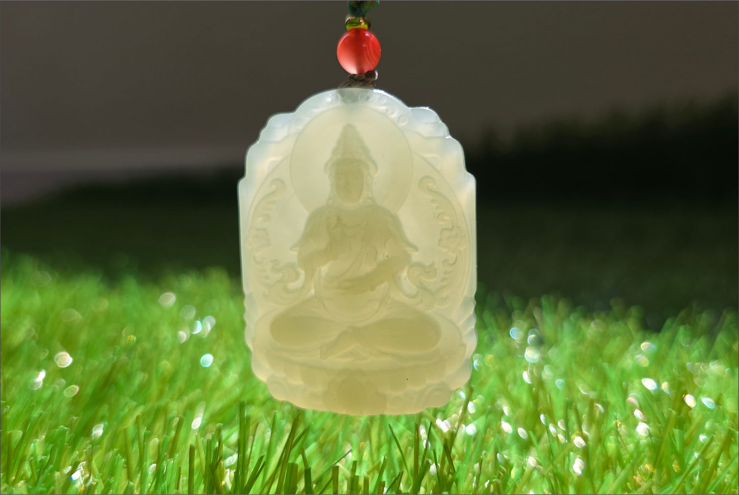 Certified Natural Qingshui Nephrite Jade Carved Guanyin Pendant, 天然晴水和田玉观音吊坠