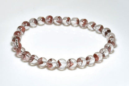 6mm,+ Certified High Grade Pyramid Red Phantom Quartz Bracelet, Red Phantom Quartz Bracelet, 天然毕业级红塔山幽灵手串