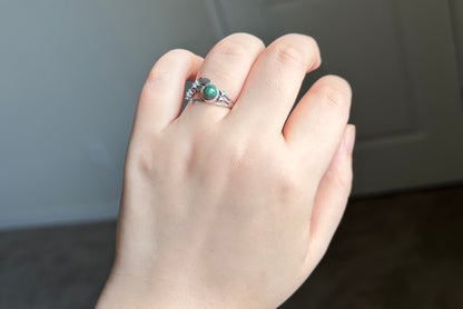 Certified Natural Black Opal Sterling Silver Ring, Genuine natural Black Opal Silver Ring, Black Opal Ring, 天然黑欧珀戒指