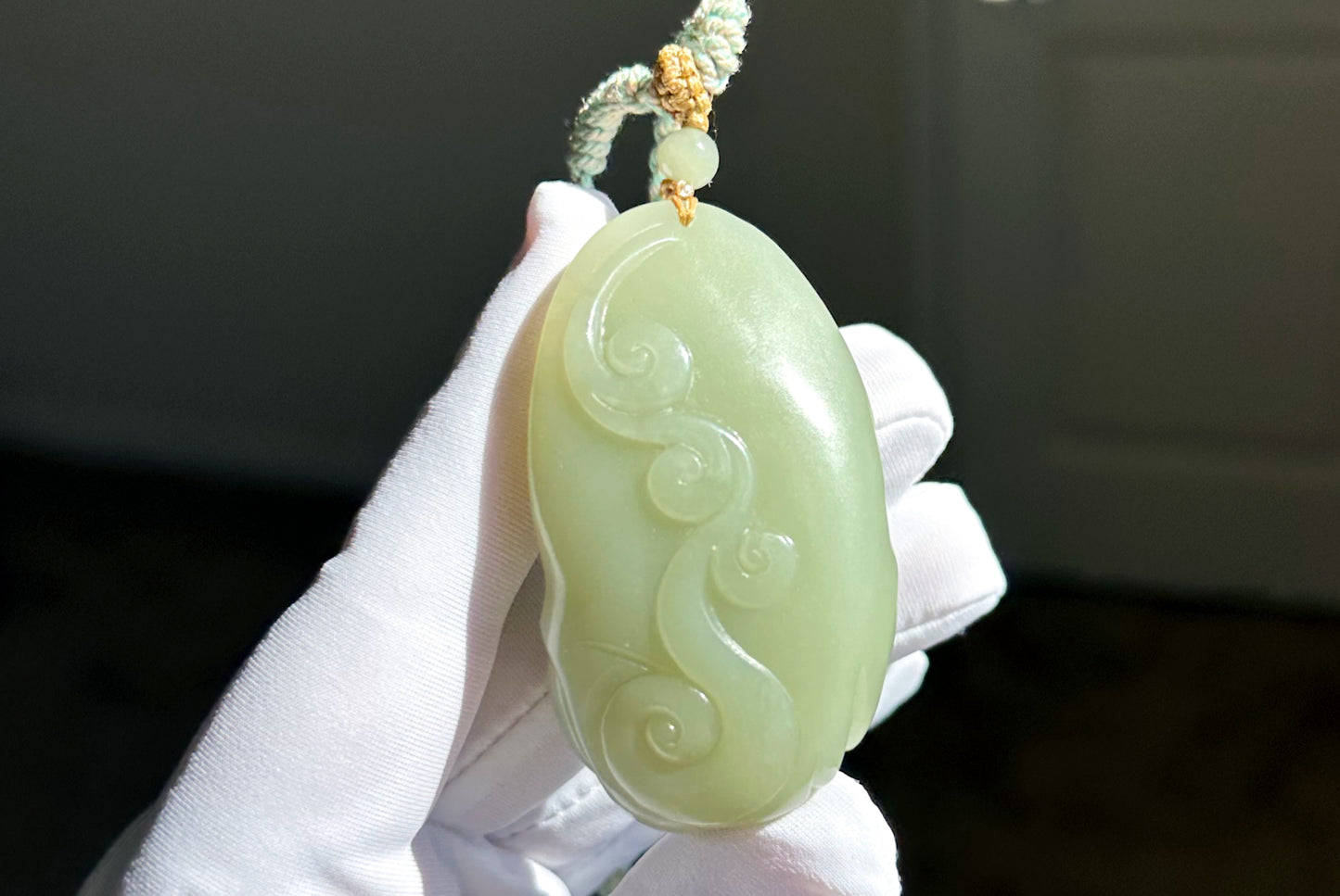 Big 73Grams, Certified Natural Untreated Warm White Nephrite Jade Hand-Carved Maitreya Buddha Pendant, 天然且末和田玉手工雕刻弥勒佛