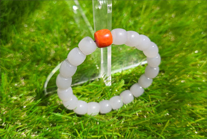 10mm, Certified Natural High Quality Smoky Purple Nephrite Jade and Nanhong Agate Beads Bracelet, 天然烟紫和田玉配南红手串