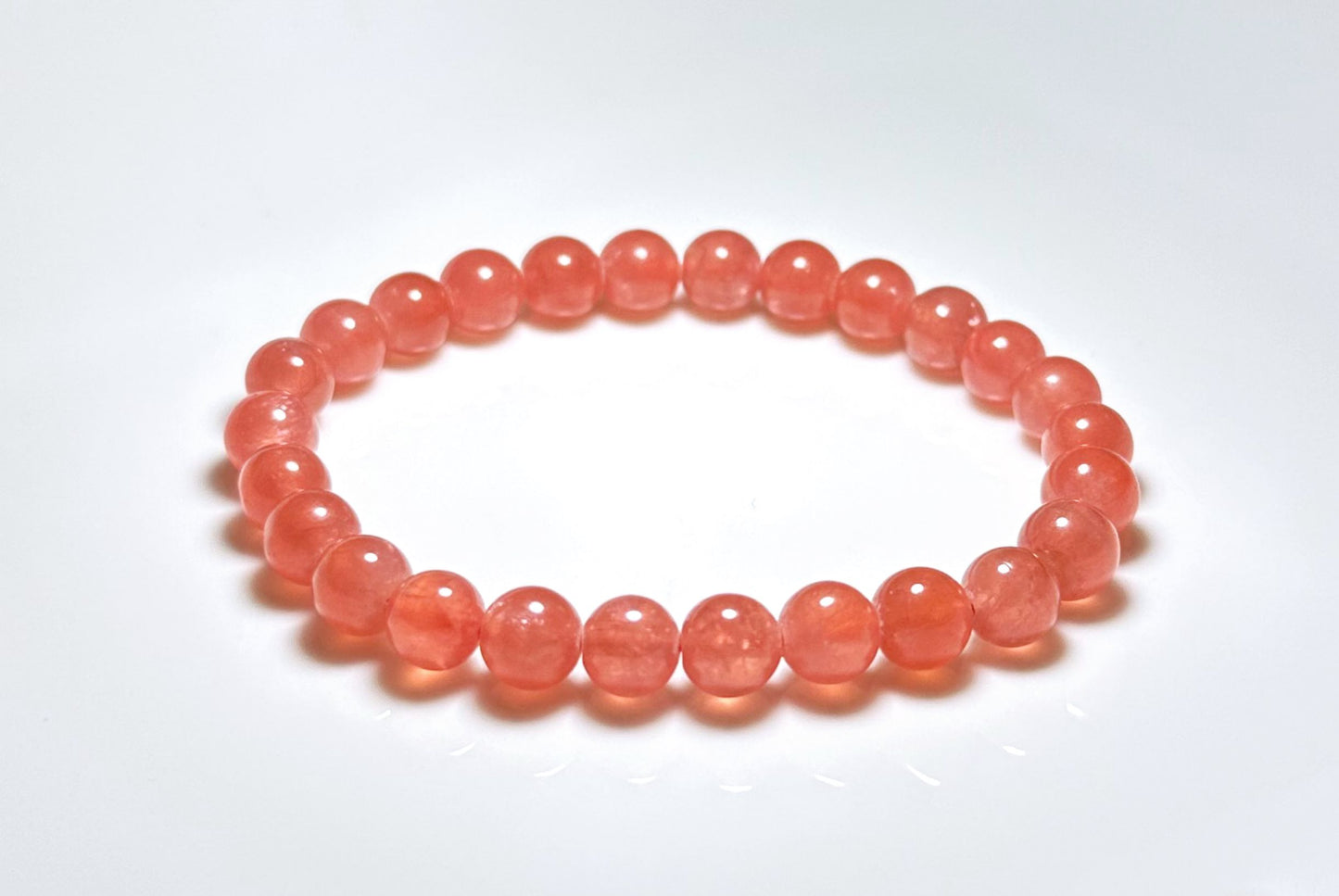 7mm+, Certified High Grade Untreated Icy Natural Argentina Rhodochrosite Bracelet, Rhodochrosite bracelet, 天然阿根廷红纹石手串