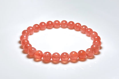 7mm+, Certified High Grade Untreated Icy Natural Argentina Rhodochrosite Bracelet, Rhodochrosite bracelet, 天然阿根廷红纹石手串
