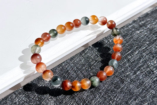 7mm+, Certified High Quality Natural Multi-color Rabbit Hair Rutile Quartz Bracelet, Multi Rabbit Hair Quartz Bracelet, 天然满顺彩兔水晶手串