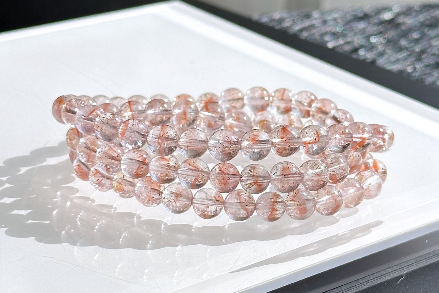 Natural Translucent Auralite 23 Bracelet Three Wraps Bracelet, High Clarity Auralite 23, 天然透体极光23多圈手串