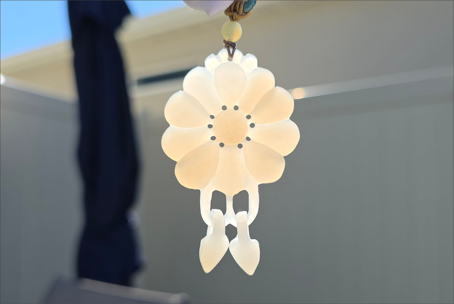 Certified Natural Lotus Pink Nephrite Jade Hand Carved Sunflower Pendant, 天然藕粉和田玉手工雕刻向日葵吊坠