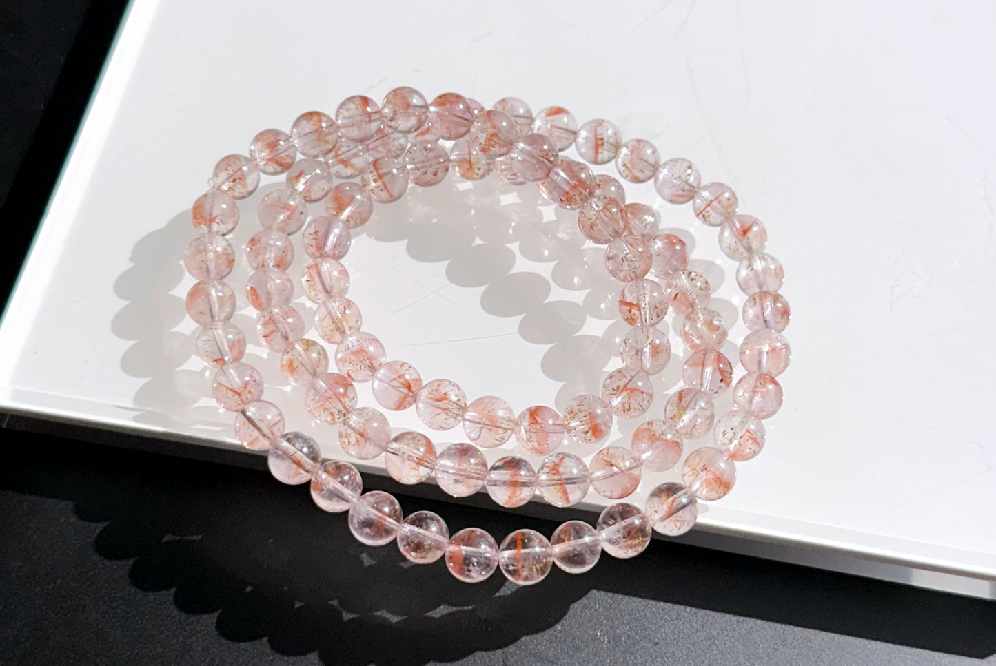 Natural Translucent Auralite 23 Bracelet Three Wraps Bracelet, High Clarity Auralite 23, 天然透体极光23多圈手串