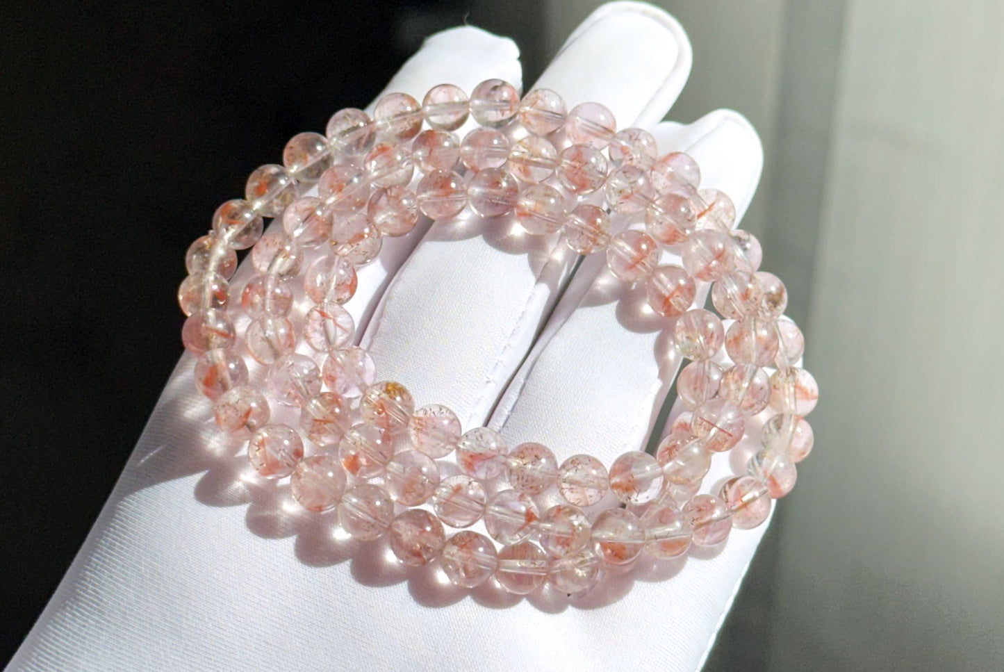 Natural Translucent Auralite 23 Bracelet Three Wraps Bracelet, High Clarity Auralite 23, 天然透体极光23多圈手串
