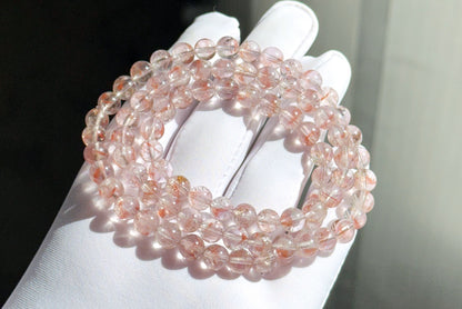 Natural Translucent Auralite 23 Bracelet Three Wraps Bracelet, High Clarity Auralite 23, 天然透体极光23多圈手串