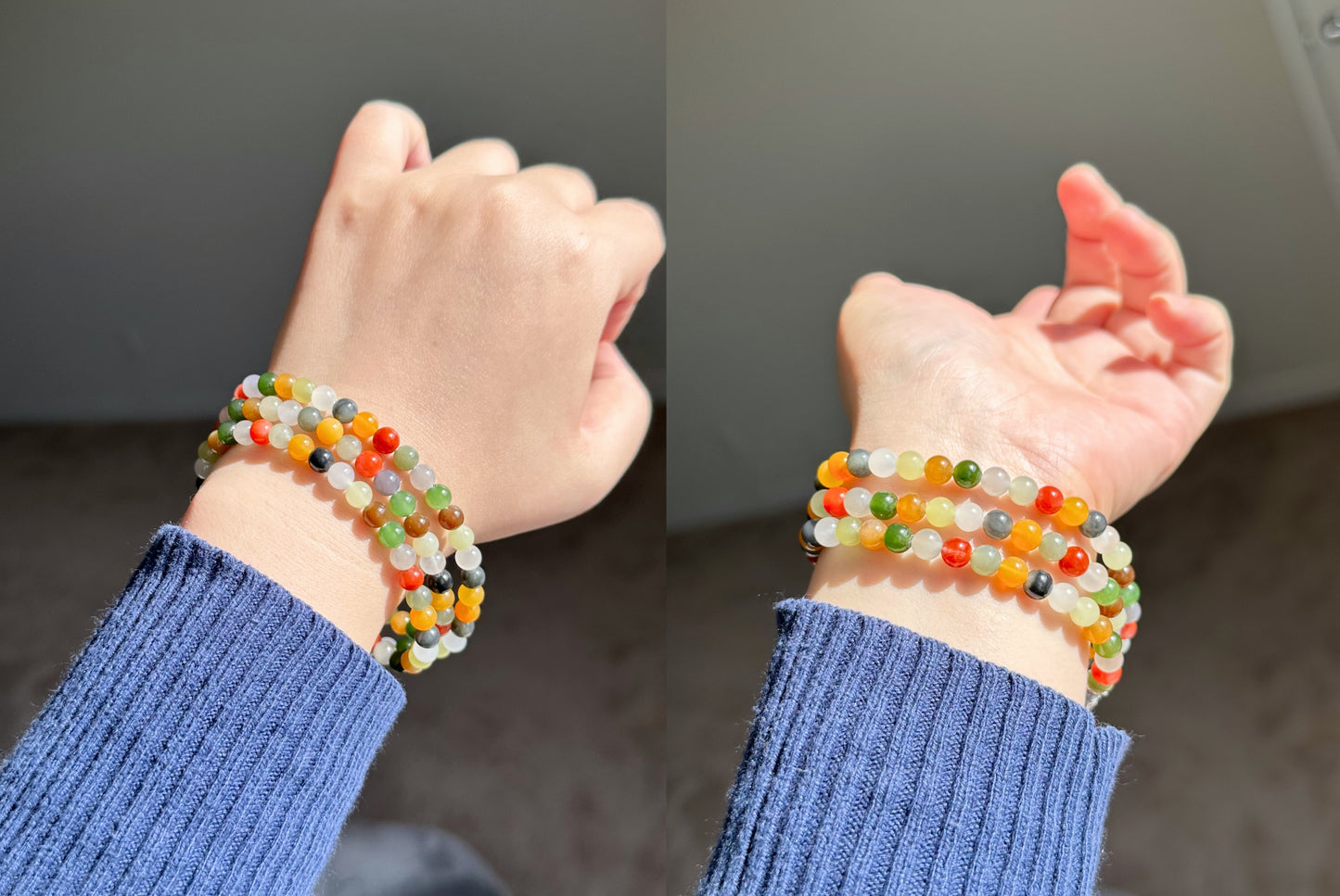 Certified Natural Multi Nephrite Jade, Nanhong Agate and Yellow Agate Beads Necklace, 天然和田玉南红缅黄多宝项链