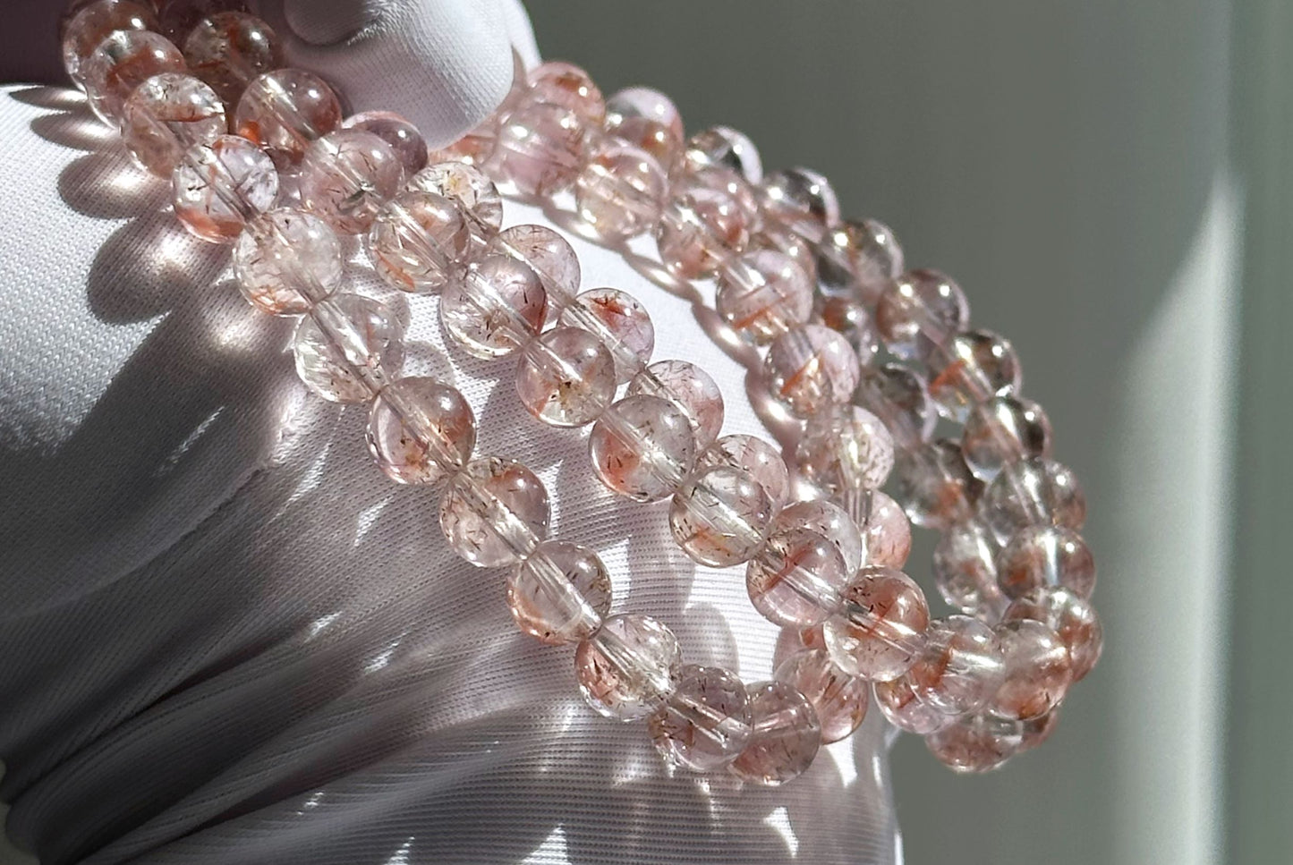 Natural Translucent Auralite 23 Bracelet Three Wraps Bracelet, High Clarity Auralite 23, 天然透体极光23多圈手串