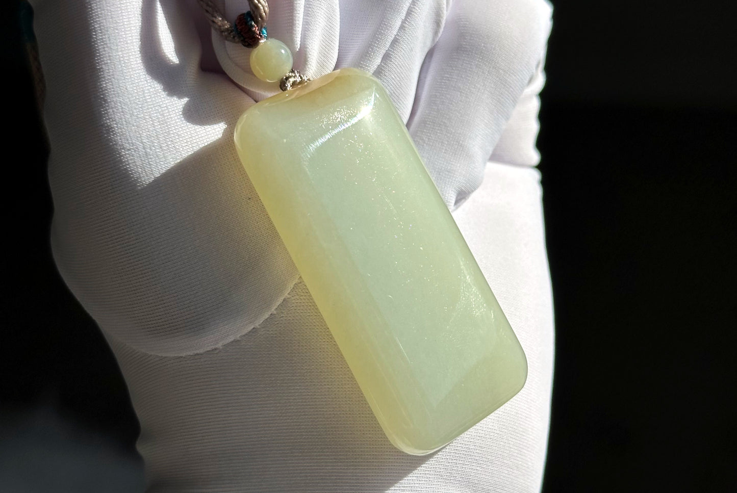 Certified Natural Qiemo Warm White Nephrite Jade Wushi pai Peace Amulet Pendant, 天然正装35且末白和田玉无事牌吊坠