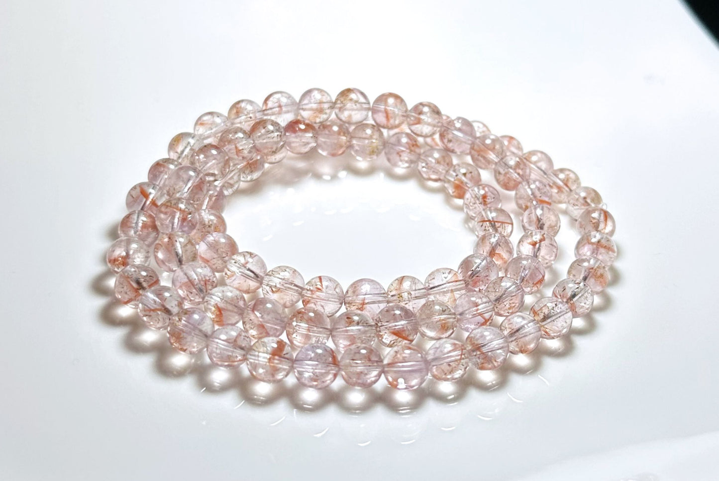Natural Translucent Auralite 23 Bracelet Three Wraps Bracelet, High Clarity Auralite 23, 天然透体极光23多圈手串