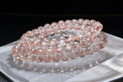 Natural Translucent Auralite 23 Bracelet Three Wraps Bracelet, High Clarity Auralite 23, 天然透体极光23多圈手串