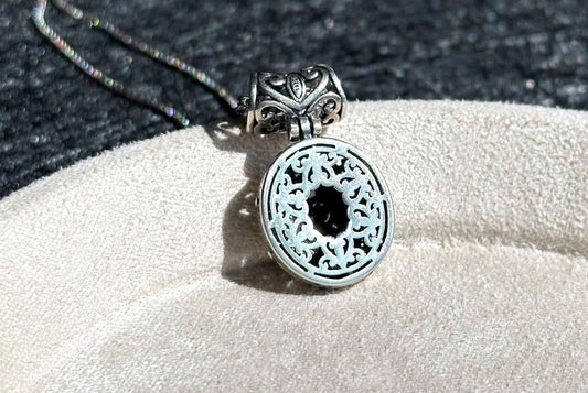 8x10, Natural High Grade Ammolite Stone Pendant Necklace, 925 Sterling Silver, Canada Natural Ammolite Pendant, 天然无拼接斑彩螺化石纯银吊坠