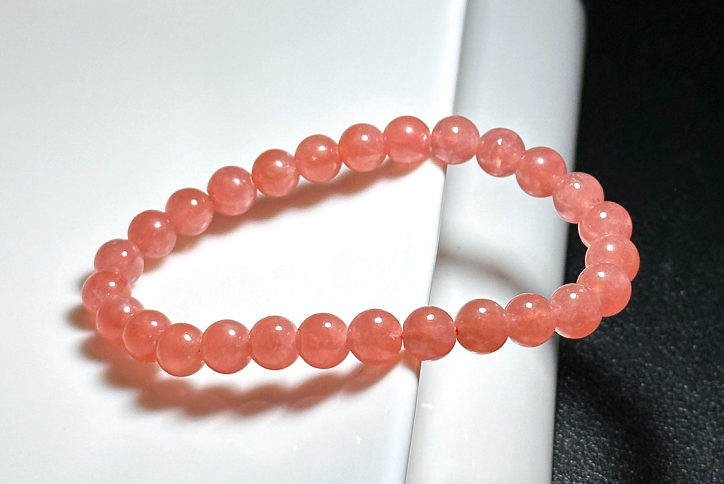 7mm, Certified High Grade Untreated Icy Natural Argentina Rhodochrosite Bracelet, Rhodochrosite bracelet, 天然阿根廷红纹石手串